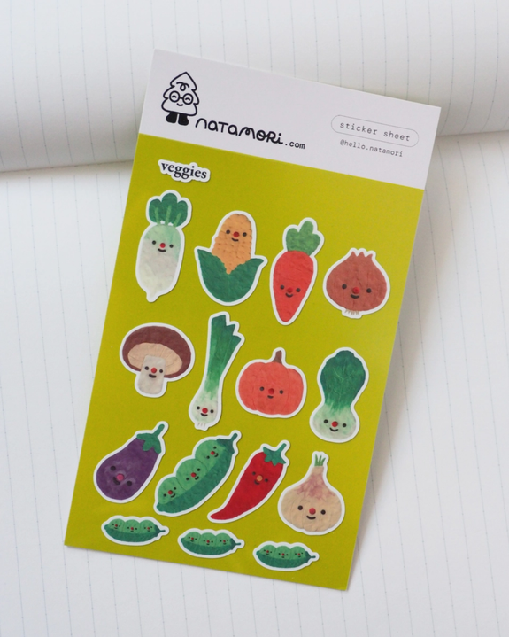Natamori - Veggies - Sticker Sheet