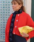 TBCo - Merino Wool Skinny Scarf in Navy Flora