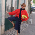 TBCo - Merino Wool Skinny Scarf in Navy Flora