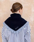 TBCo - Merino Triangle Scarf - Navy Ruffle