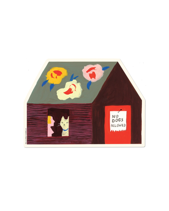 Red Cap Cards - No Dogs Sticker