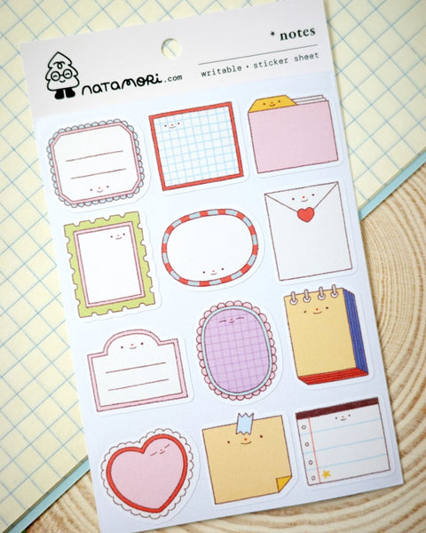 Natamori - Writable Sticker Sheet - Notes