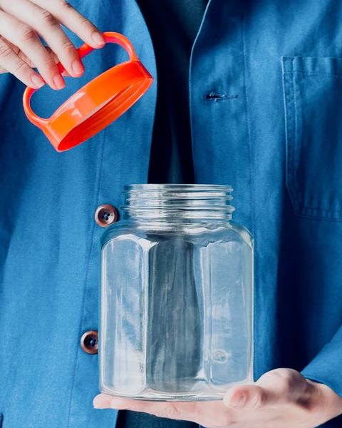 Okawa Glass - Tesage Hand Bottle - Orange