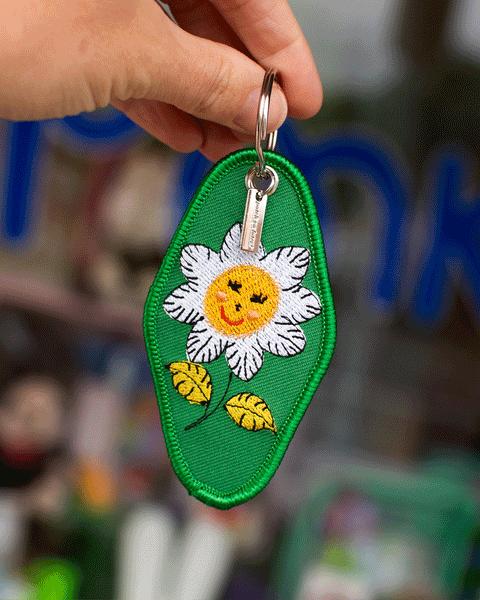 Patch Ya Later - Have An Okay Day - Daisy Embroidered Keychain
