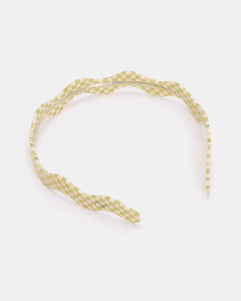 Chunks - Wavy Headband - Olive Check