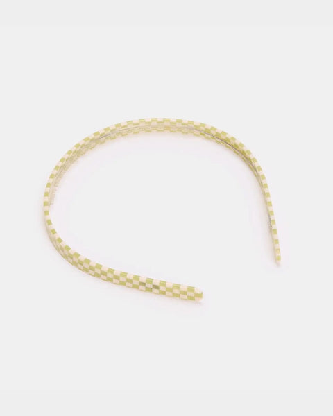 Chunks - Classic Headband in Olive Check