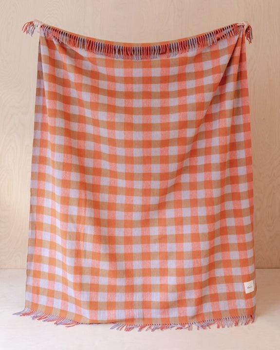 TBCo - Recycled Wool Blanket in Orange Gingham