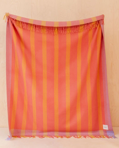 TBCo - Recycled Wool Blanket in Orange Frame Stripe