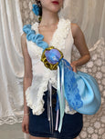Room Shop - Odette Orchid Brooch/Hair Clip - Sky Blue