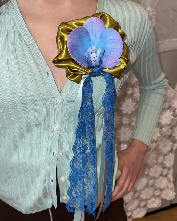 Room Shop - Odette Orchid Brooch/Hair Clip - Sky Blue