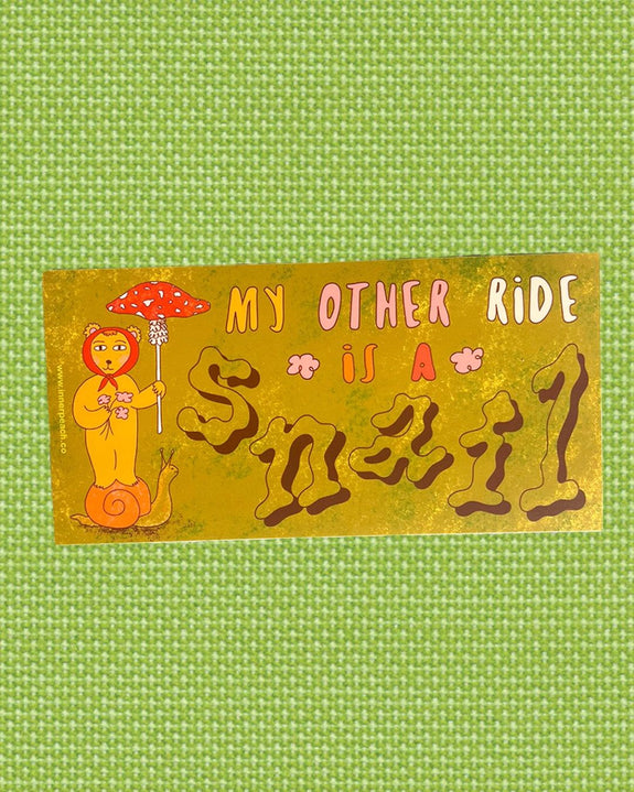 Inner Peach Design - Snail Ride Bumper Sticker