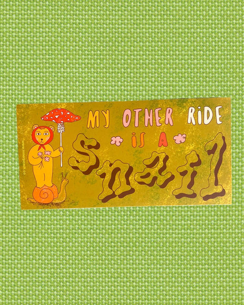 Inner Peach Design - Snail Ride Bumper Sticker