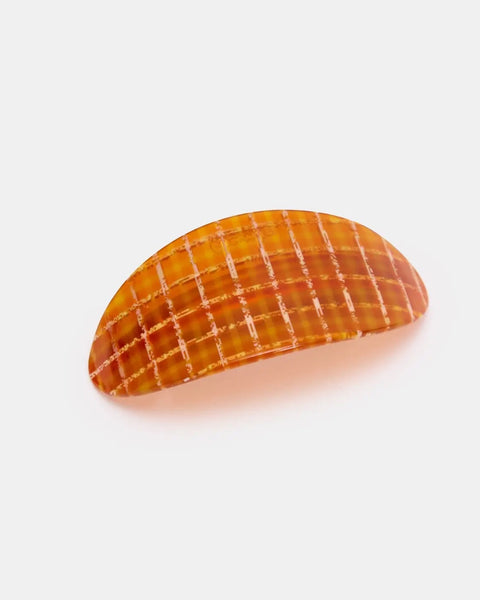 Chunks - Oval Barrette - Caramel Plaid