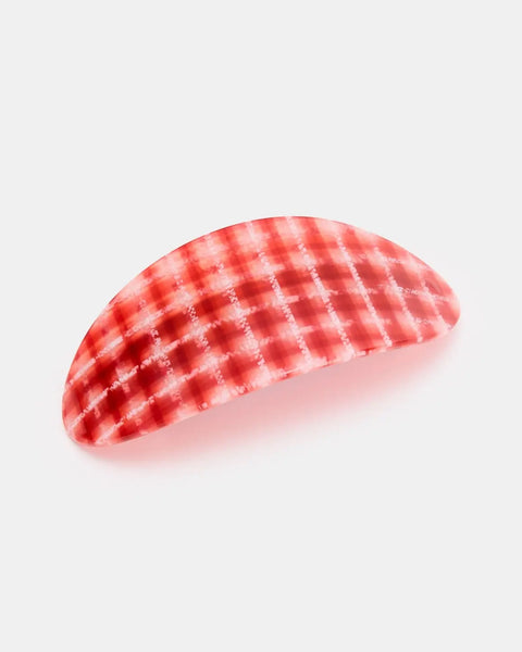Chunks - Oval Barrette - Red Plaid