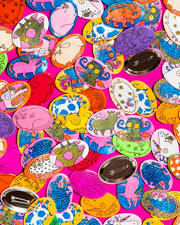 Gentle Thrills - Lucky Dip Oval Pinback Buttons