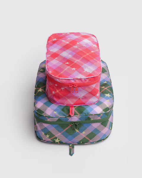 Baggu - Packing Cube Set - Star Plaid *PRE-BOOK dispatch after Oct 16th*