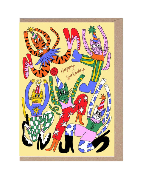 Rumble Cards - Party Cats Birthday Card