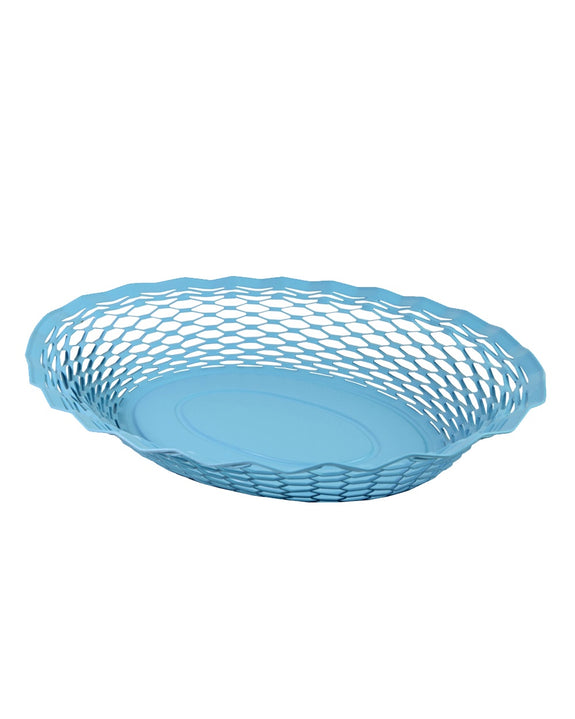 Roger Orfèvre - Oval Metal Food Basket - Large Pastel Blue