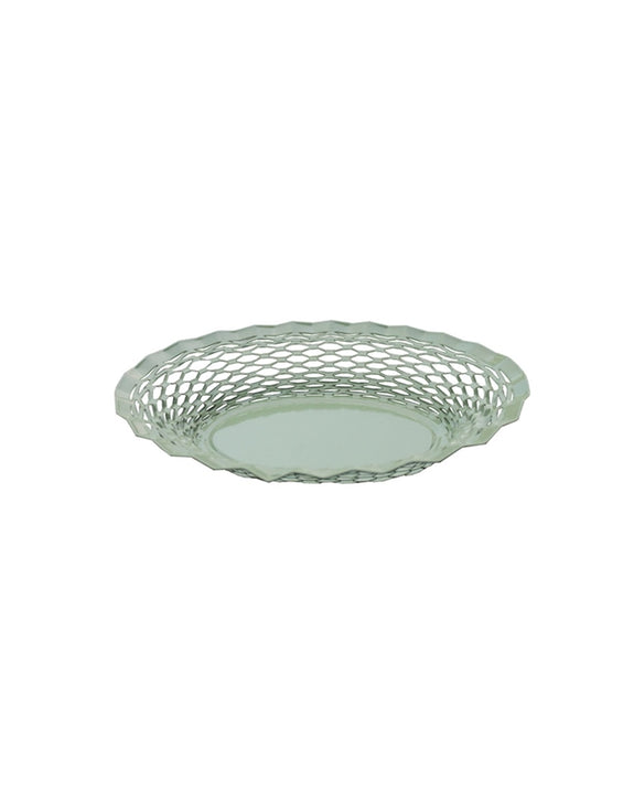 Roger Orfèvre - Oval Metal Food Basket - Small - Shiny Pastel Green