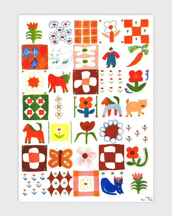 Jumbo Press - Patchwork Print A3 Print