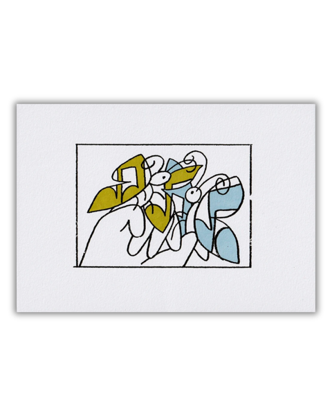 Carla McRae - 'Love at First Sight' Gocco Print in Pear/Denim