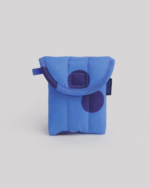 Baggu - Puffy Earbuds Case - Blue Polka Dot