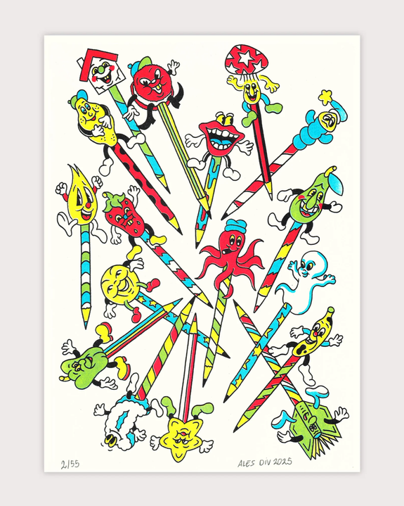Jumbo Press - Pencil Toppers A3 Print (Limited Edition)