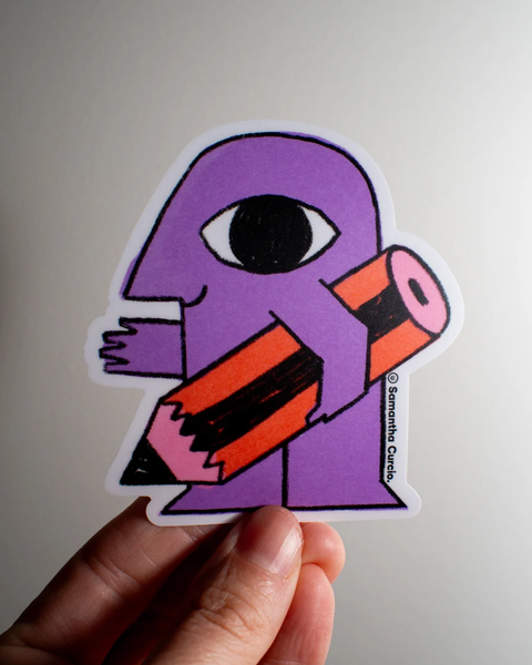 Samantha Curcio - Pencil in Hand - Vinyl Sticker