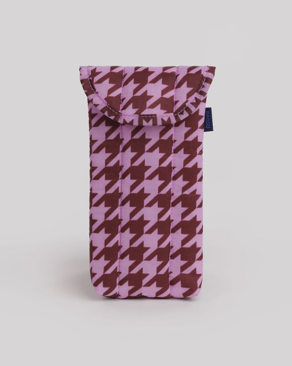 Baggu - Puffy Glasses Sleeve - Pink Houndstooth