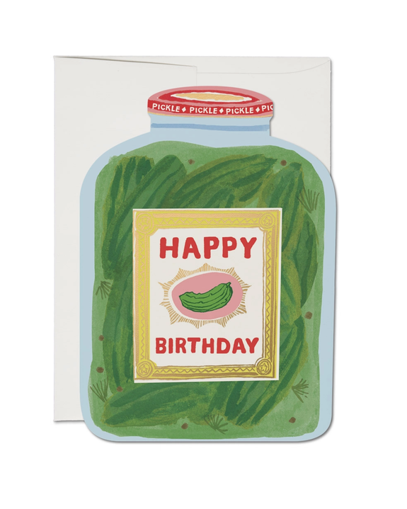 Red Cap Cards - Pickle Birthday Greeting Card