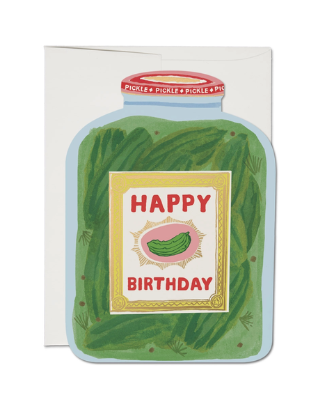 Red Cap Cards - Pickle Birthday Greeting Card