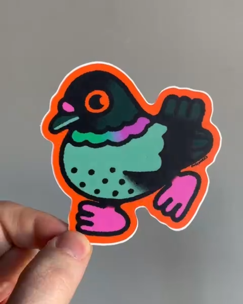 Curlworks - Pigeon - Vinyl Sticker