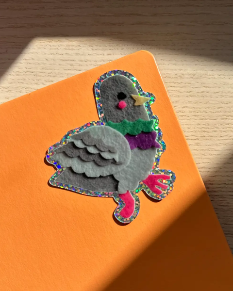 Shellflower - Pigeon Glitter Vinyl Sticker