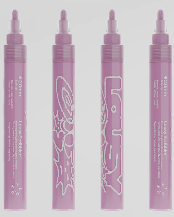 Lousy Scribbler — Sustainable Refillable Markers - Mellow Pink — 2.0mm Bullet