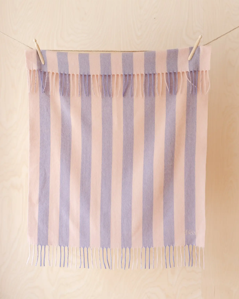 TBCo - Lambswool Baby Blanket - Pink & Lilac Stripe
