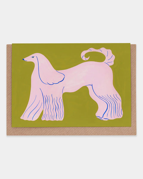 Evermade - Pink Afghan Hound Greetings Card