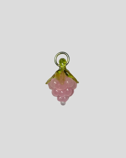 Jean Riley - Glass Charm - Salmonberry (Pink Berry)