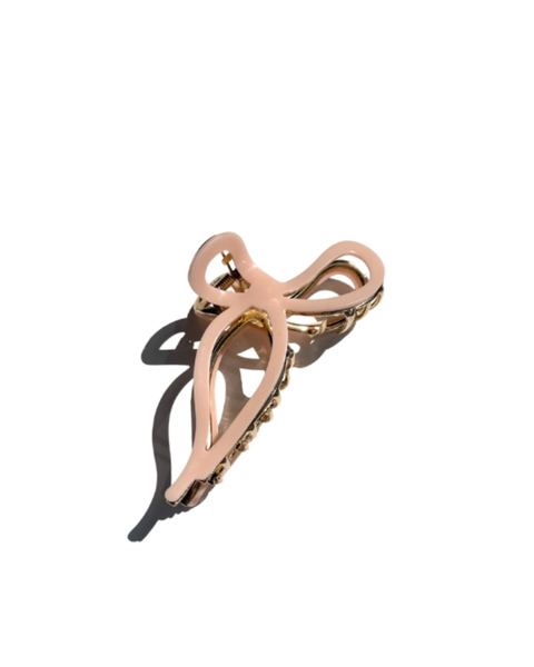Solar Eclipse - Ballet Bow Claw Clip - Pale Pink