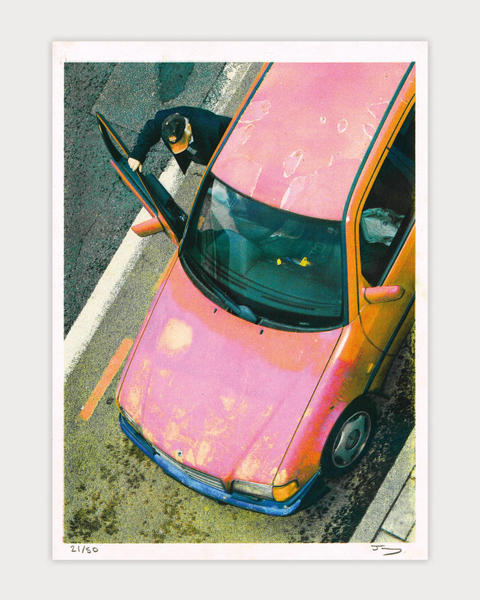 Jumbo Press - Pink Car A3 Print