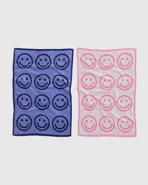 Baggu - Hand Towel Set of 2 - Pink Happy Blue