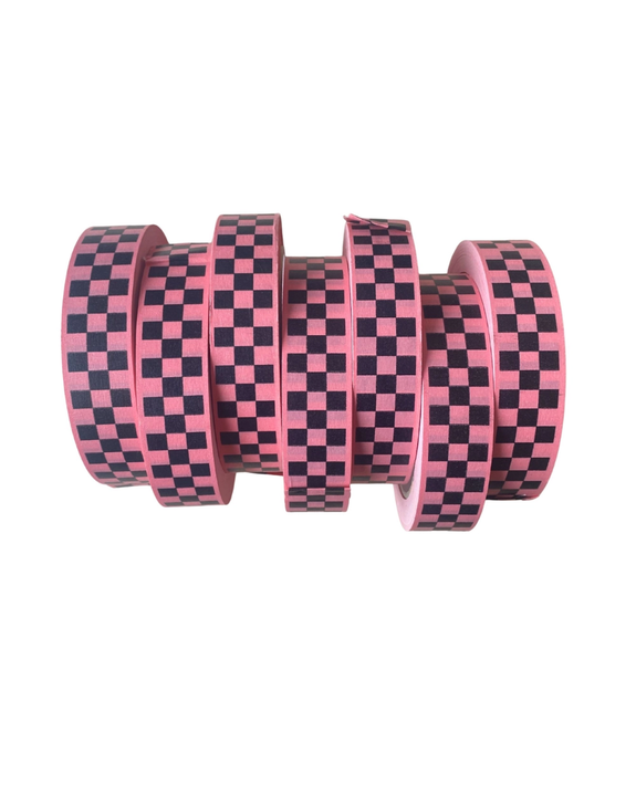 Petra Boase - Eco Paper Adhesive Tape - 50m - Rose Pink Chequer