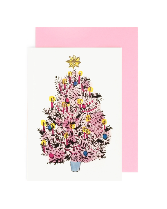 Yes! Paper Goods - Kitsch Christmas Tree - Pink Card