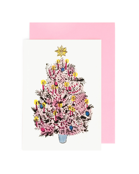 Yes! Paper Goods - Kitsch Christmas Tree - Pink Card