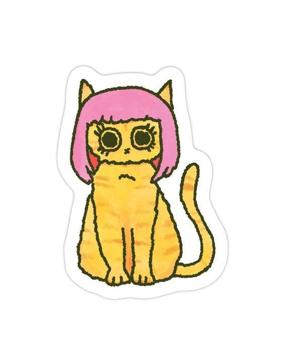 Rags AF - Pink Wig Cat! Sticker