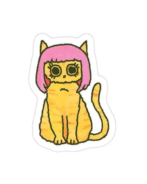 Rags AF - Pink Wig Cat! Sticker