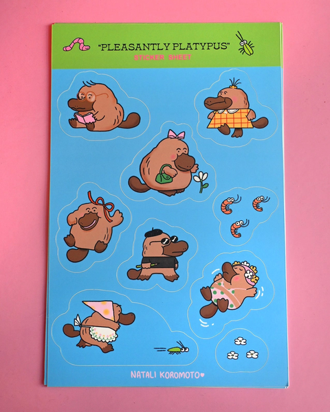Natali Koromoto - “Pleasantly Platypus” Sticker Sheet