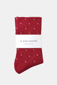 Le Bon Shoppe - Lurex Sneaker Socks - Polka Dot - Red/Pink
