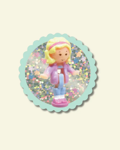 Shellflower - Polly Pocket Girl - Glitter Vinyl Sticker