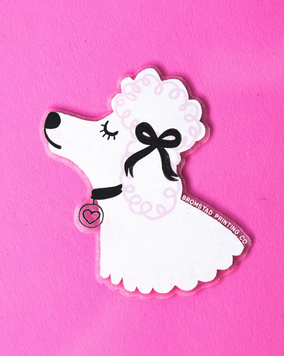 Bromstad Printing Co. - Clear Sticker - Poodle Dog