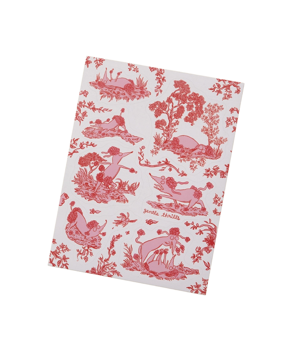 Gentle Thrills - Toile D'ennui Poodles Sticker Sheet